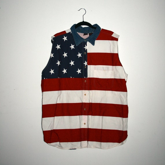 american flag collared shirt