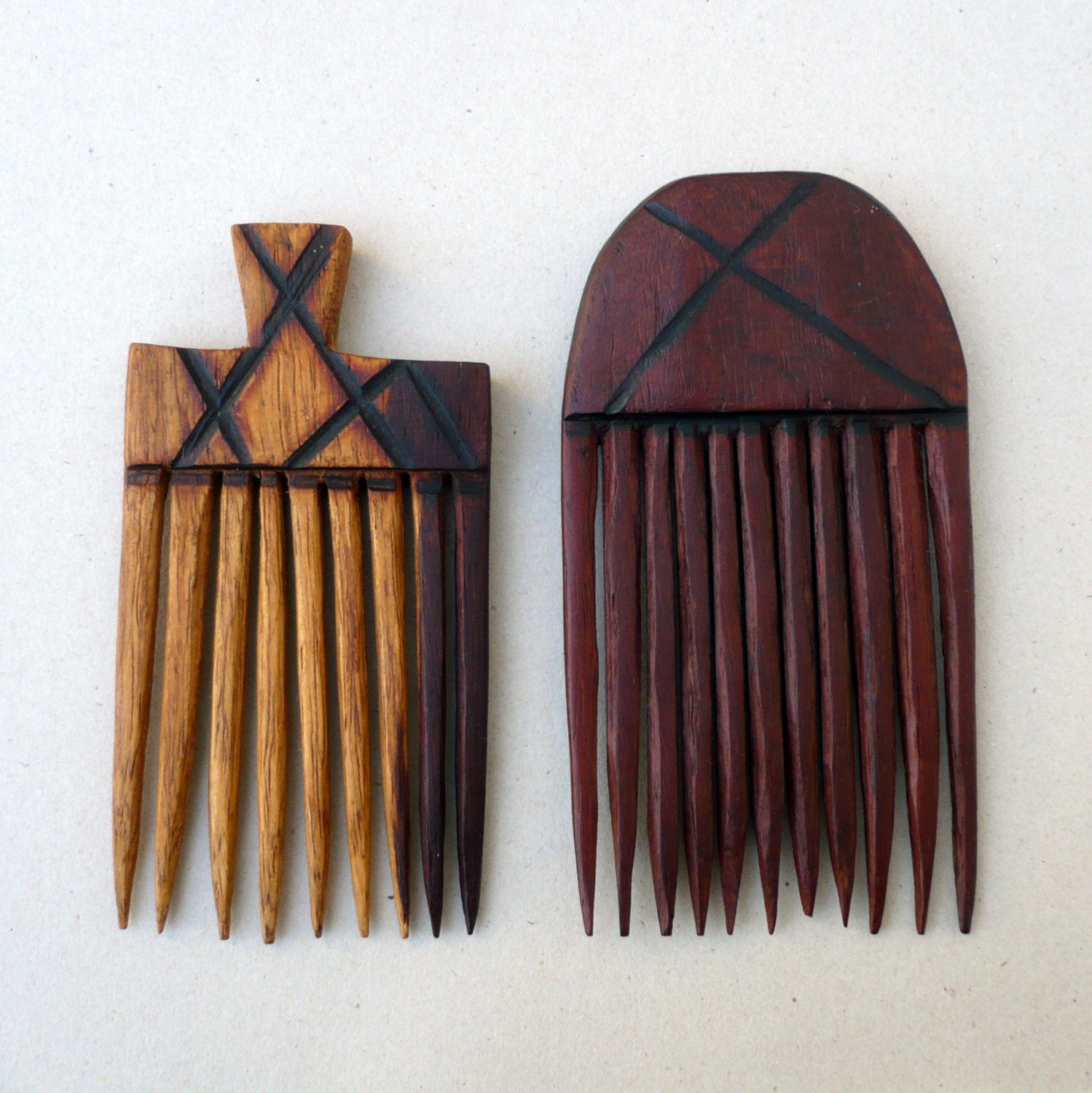 African hair Combs. Handmade Wooden Afro Combs. Ethnic Hair