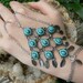 RESERVED for Trish belly dancer slave ONE Soldered where needed enameled turquoise gypsy style