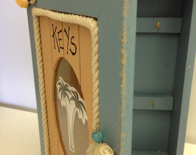 Wood Key Cabinet with Photo Insert