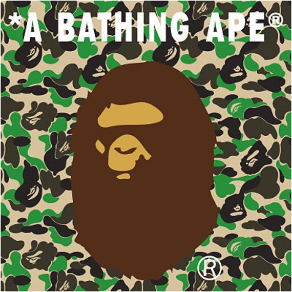 A Bathing Ape Camo Bape Logo Huge Poster Print