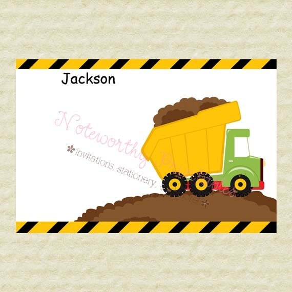 Printable Dump Truck Thank You Note Il_570xn
