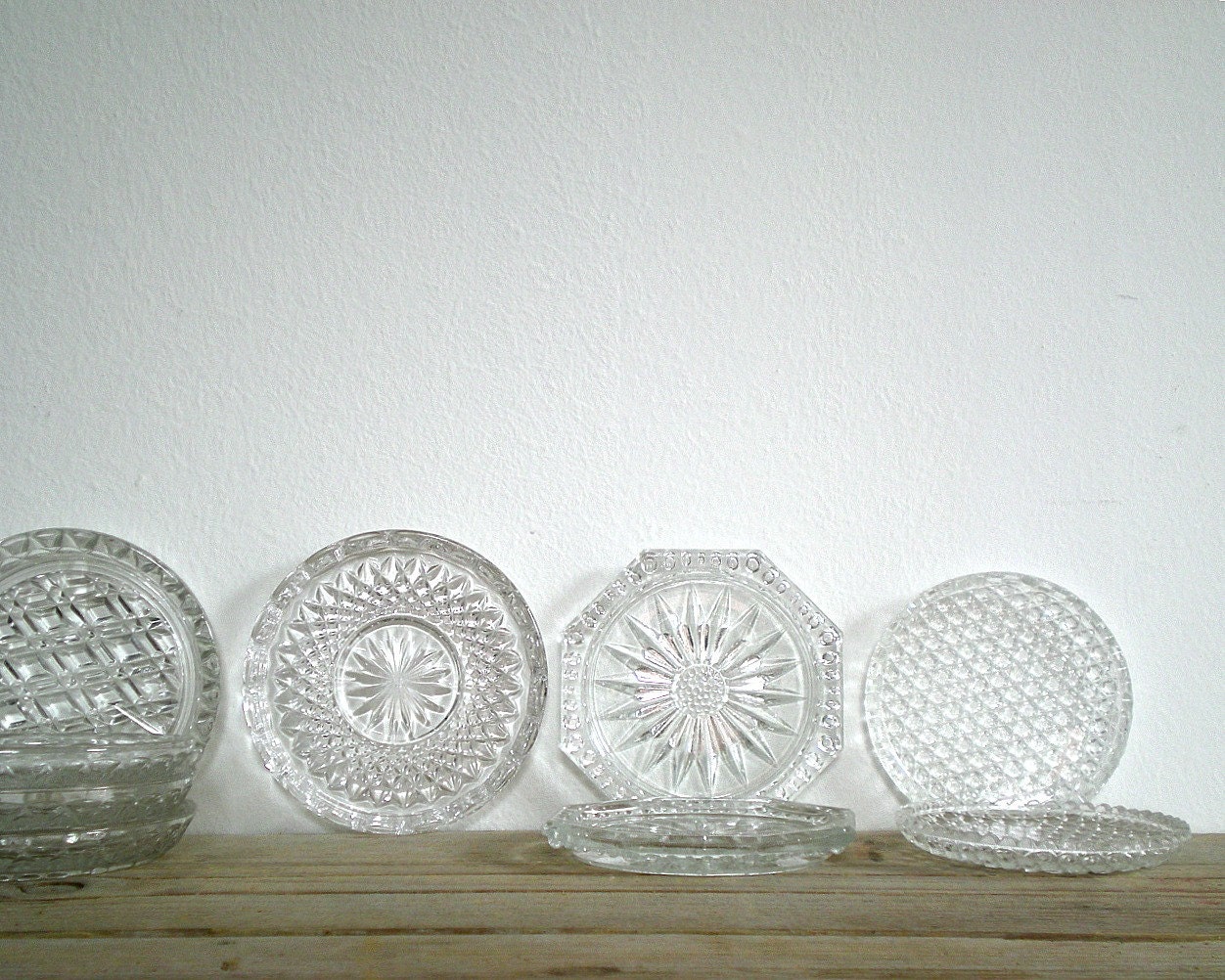 GLASS coasters vintage wine coasters small glass plates