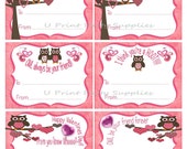 Owl Valentines Cards - Instant Download - DIY Printable Kids Valentines Cards -Digital Print - 4x3 12 Pack in set -DIY Printalbe File Il_170x135