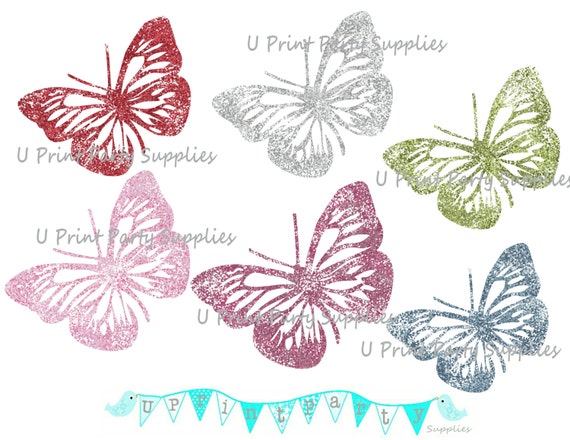 Glitter Butterfly Clip Art