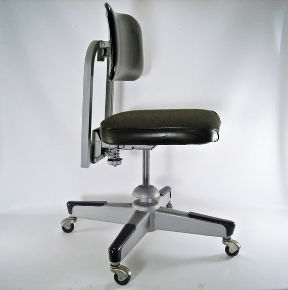 Mid Century Office Chair Industrial Metal by silverbranchhome