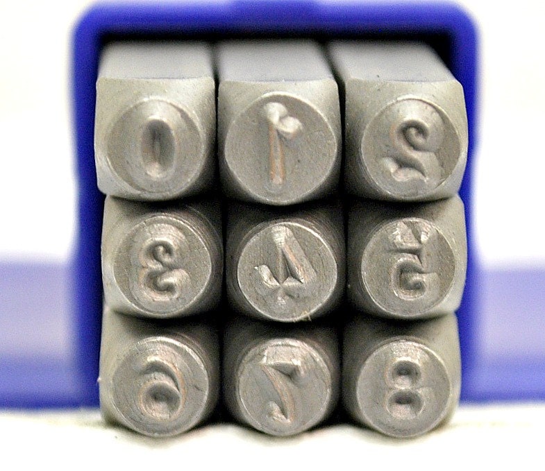 Script Font Metal Number Stamp Set 3mm Steel Stamps Metal