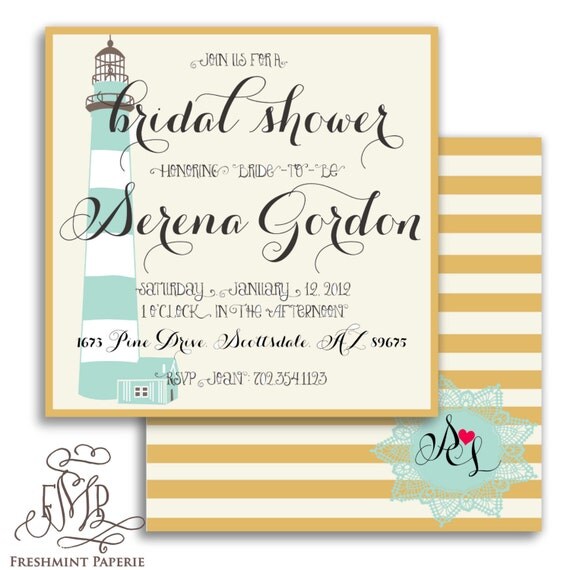 Nautical baby shower invitation nautical invitation