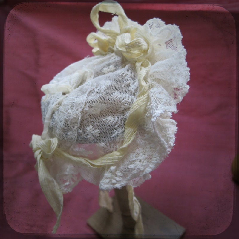 Stunning French Ruffled Christening Antique Victorian