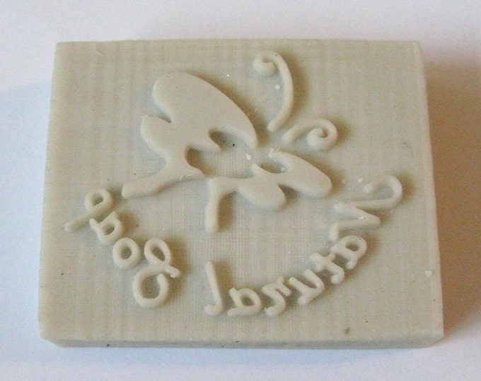 Handmade Cookie Stamp Seal Soap Stamp - Butterfly with Text "Natural Soap"