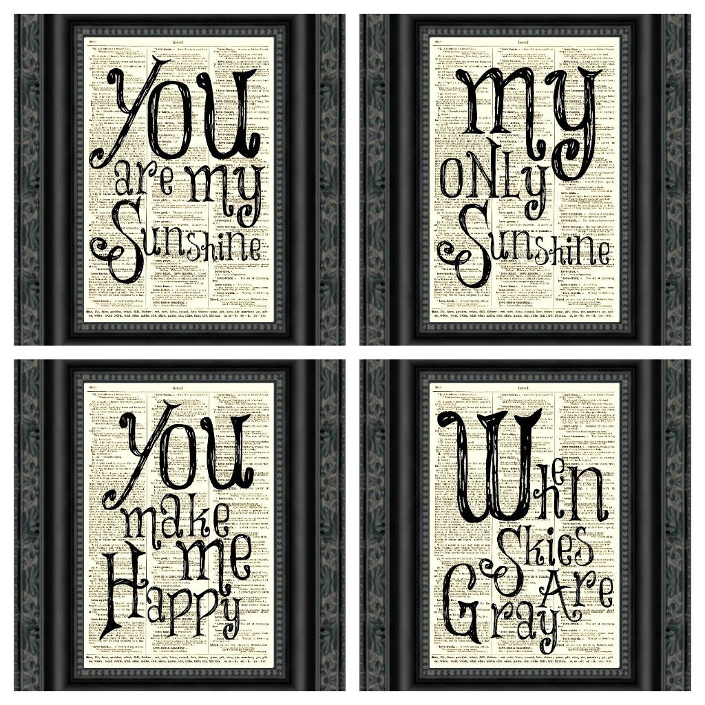 You Are My Sunshine Wall Art you are my sunshine wall art printed on an upcycled 1897 You Are My Sunshine Wall Art you are my sunshine wall art printed on an upcycled 1897