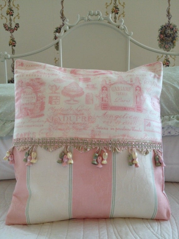 French Country Pillow Cover Sham Cottage Chic Pillow Cover