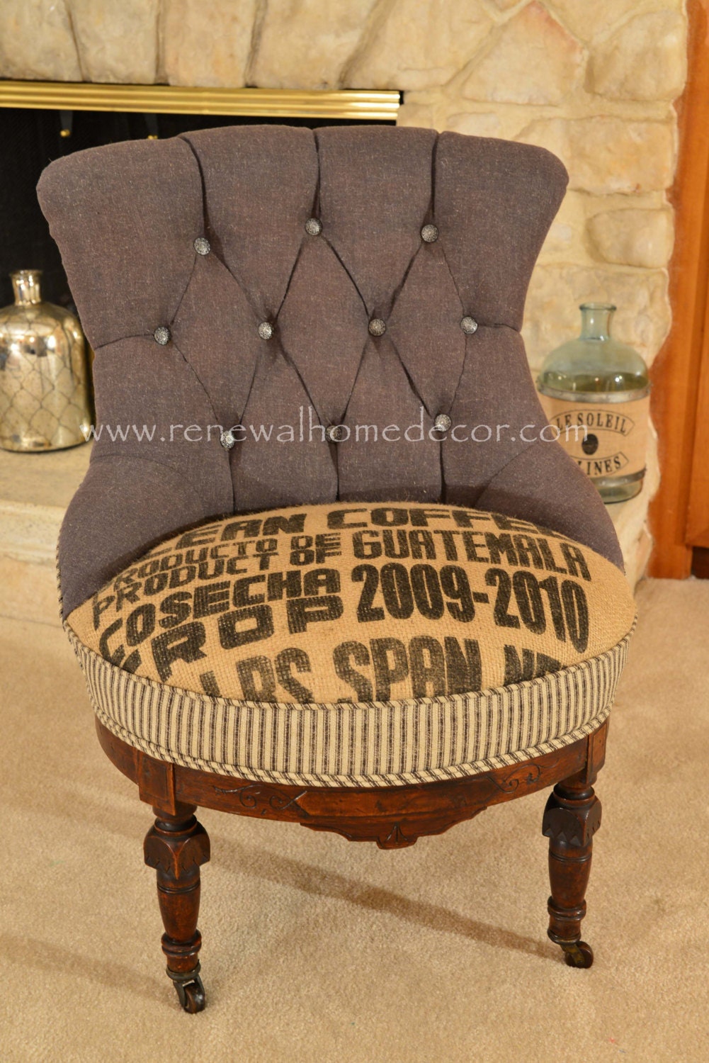 Custom Order Vintage upholstered accent chair