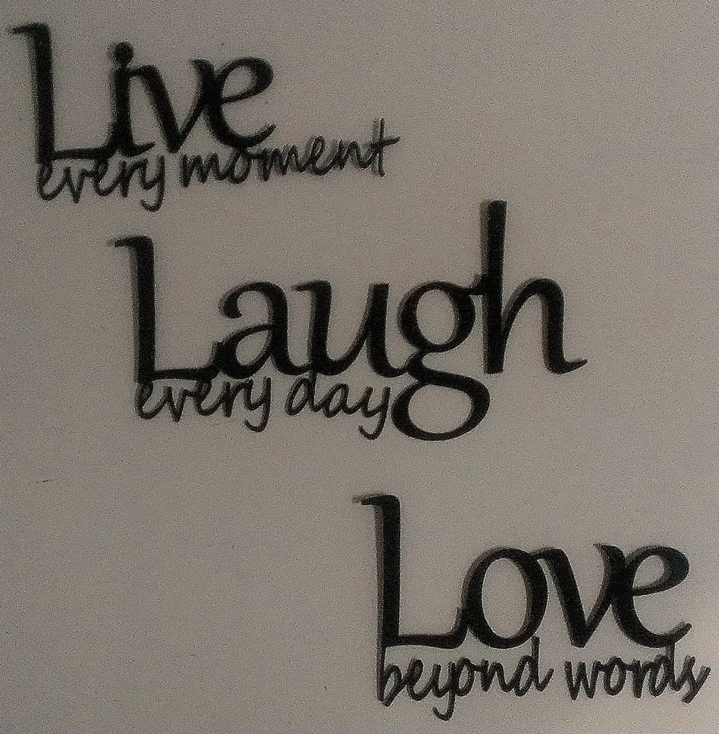 Live Laugh Love Metal Wall Art Black