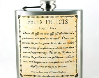 Harry Potter FELIX FELICIS Flask- unique gift for Harry Potter fans - potions - For luck