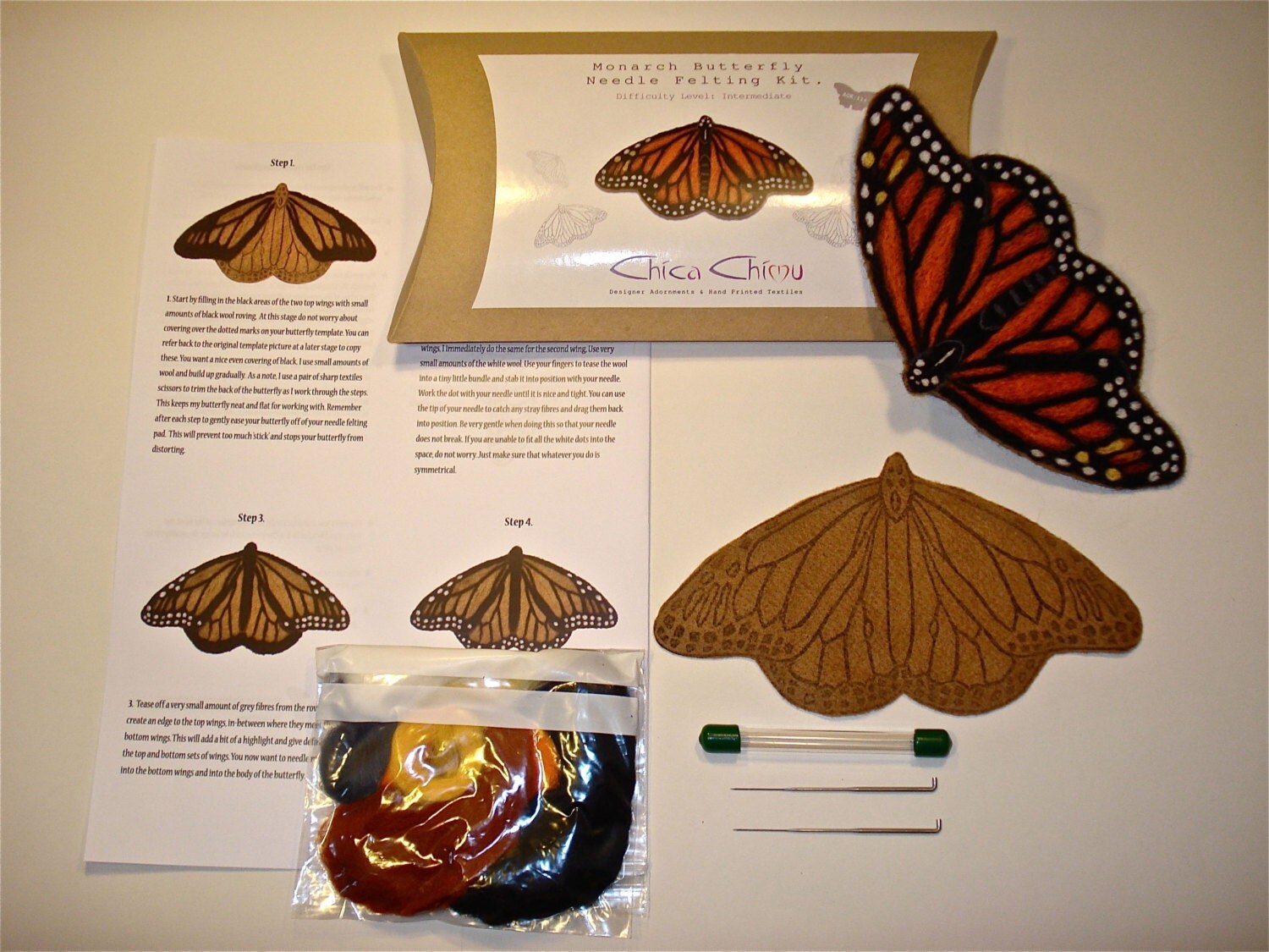 Monarch Butterfly Needle Felting Kit