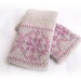 Beaded Wrist warmers, cuffs light grey , ready to ship