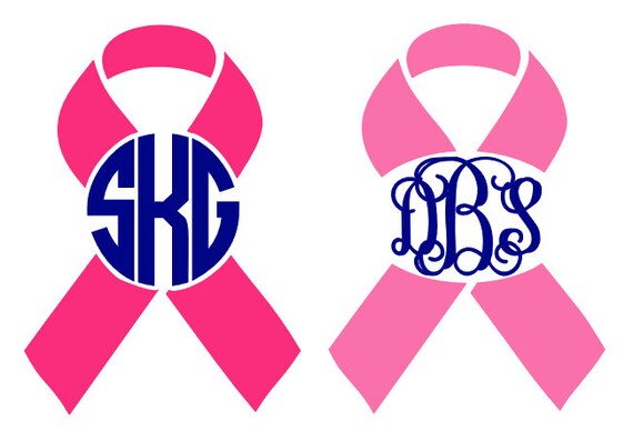 Download Items similar to Breast Cancer Awareness Monogram Decal on ...