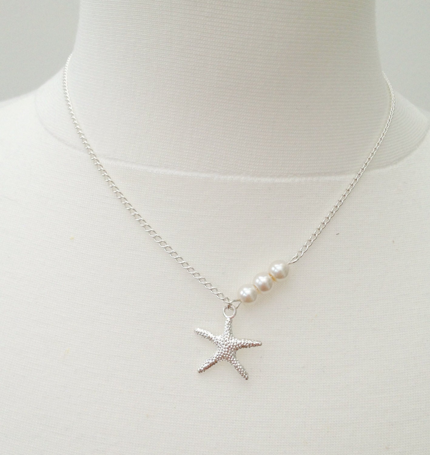 Starfish Necklace Pearl Necklace Silver Necklace UK Shop