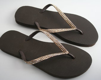 Swarovski Crystal Flip Flops - Cust om Made - Perfect for Bridesmaids ...