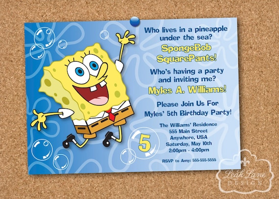 Free Spongebob Party Invitations Templates 9