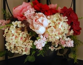 Pink Peonies and Hydrangea Silk Floral Arrangement