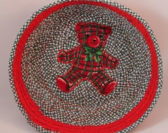 teddy bear coiled fabric basket