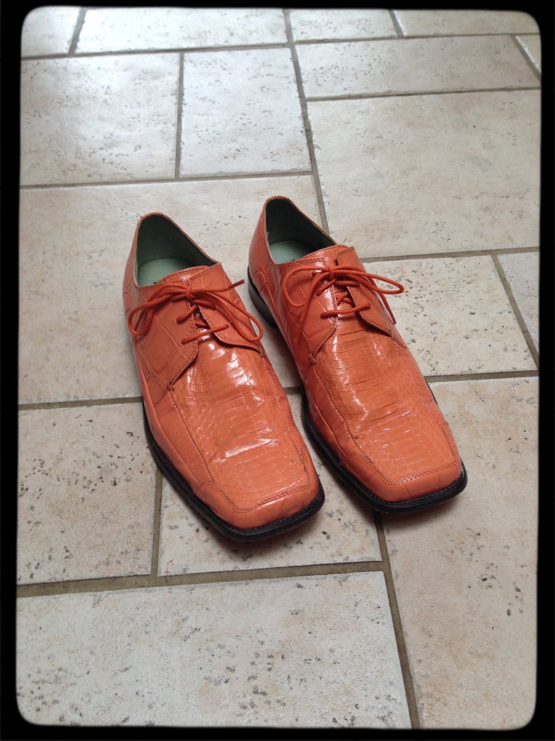 Macklemore Super 80s Men's Peach Genuine Snakeskin Loafers Macklemore Shoes