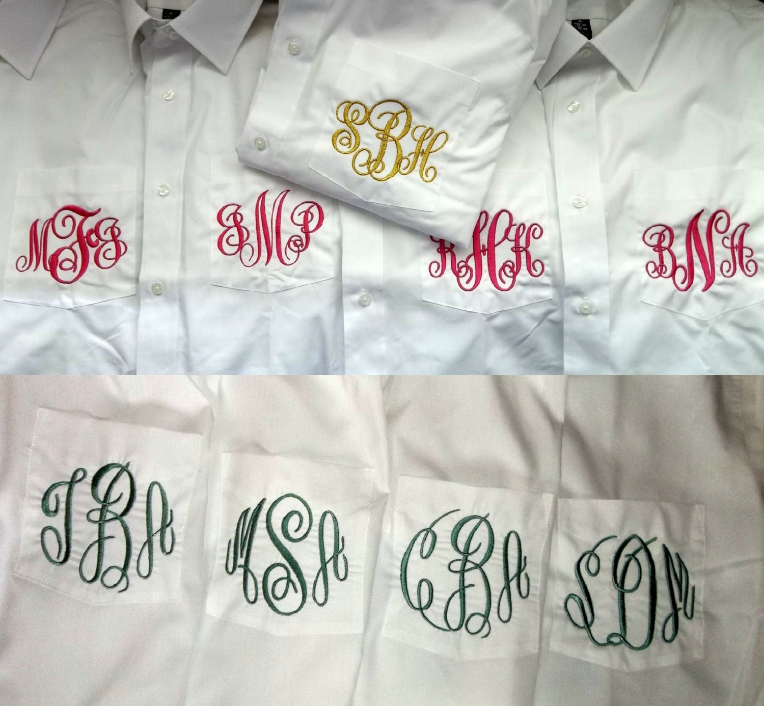 Ladies Monogrammed Big Shirt With Embroidered Pocket Monogram