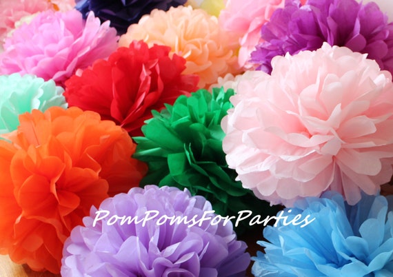 18 High Quality Mixed Size Tissue Paper Pom Poms - Mother's day - Easter - Baby shower - Bridal - Birthday party decorations