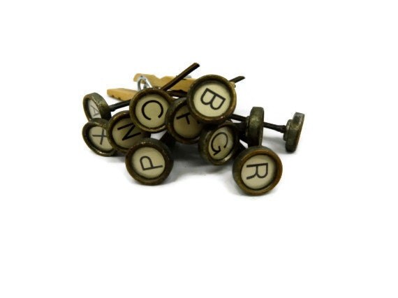 Vintage typewriter keys. Jewelry supplies by