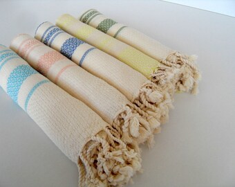 Bambu Turkish Towel, Mini Peshtemal, Turkish Towel, Head Towel, Tea Towel,Children Beach Towel, Natural Towel, Peshkir