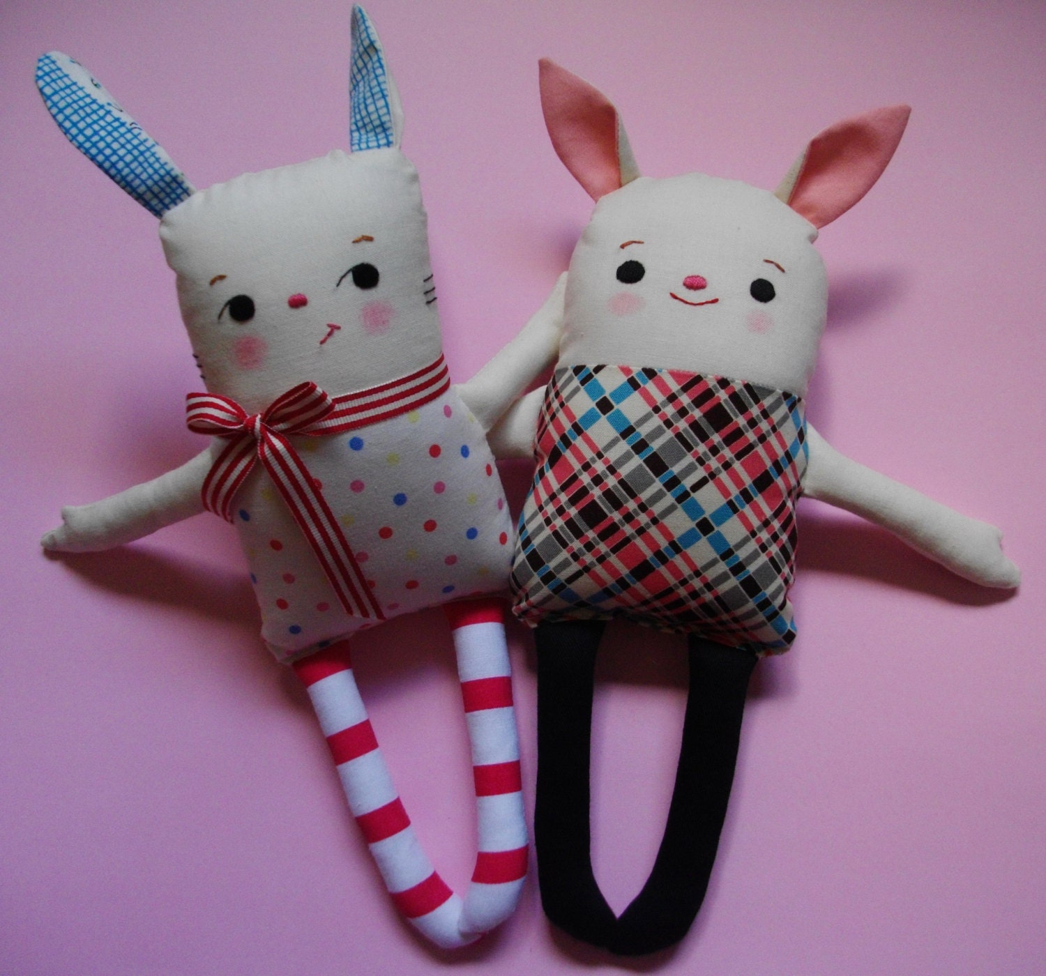 KAWAII BUNNY plushie Handmade vintage-inspired plush toy rag