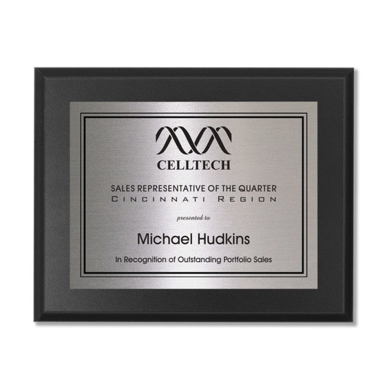 Matte Black Plaque With Silver Plate Hi Tech Look Includes