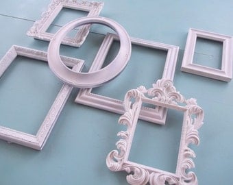 Ornate Frame Wall Collage/ Set of 6/ Victorian Frames/ Picture Frame Collection/ You PICK COLOR/ Oval Frame