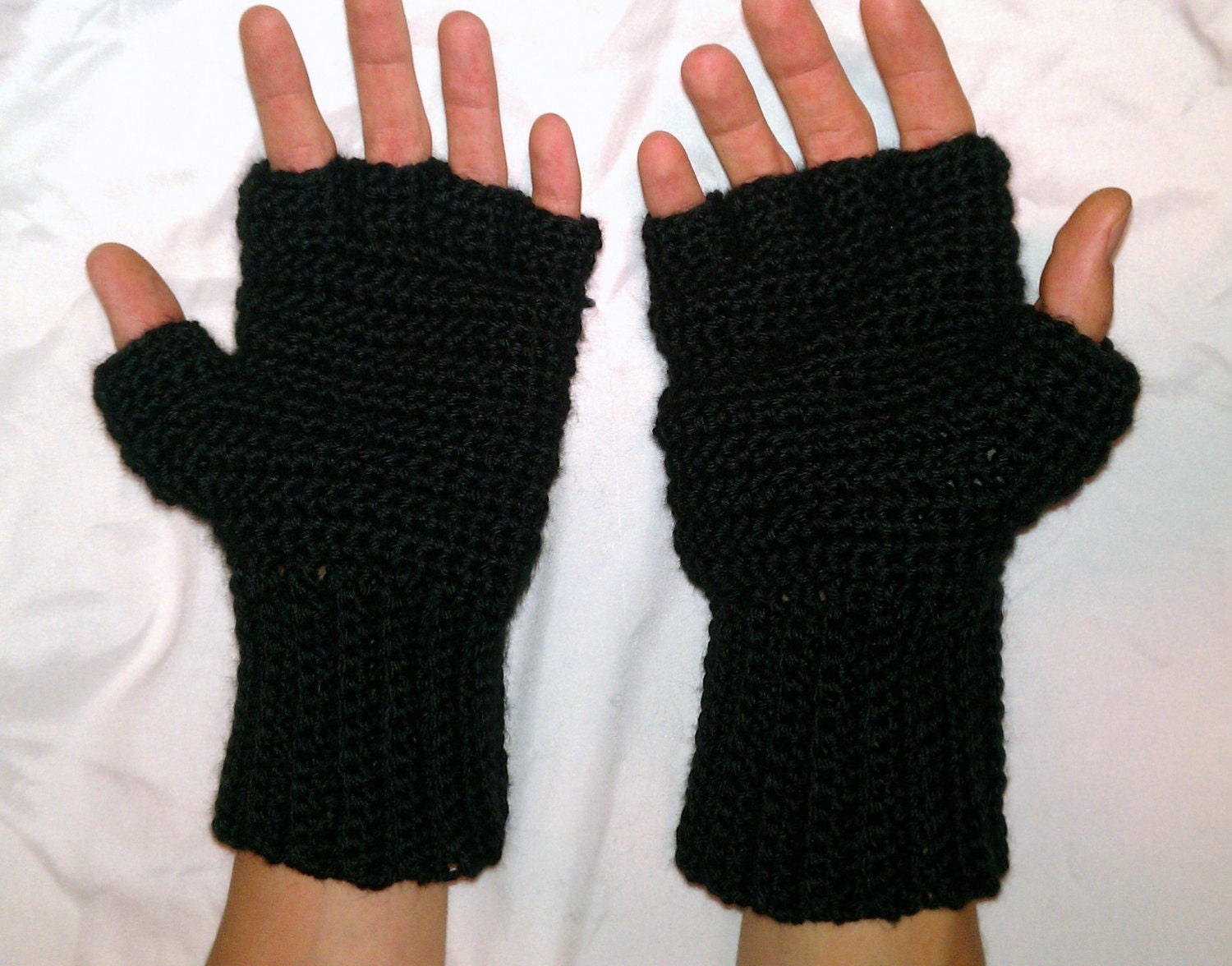 Mens crochet fingerless gloves