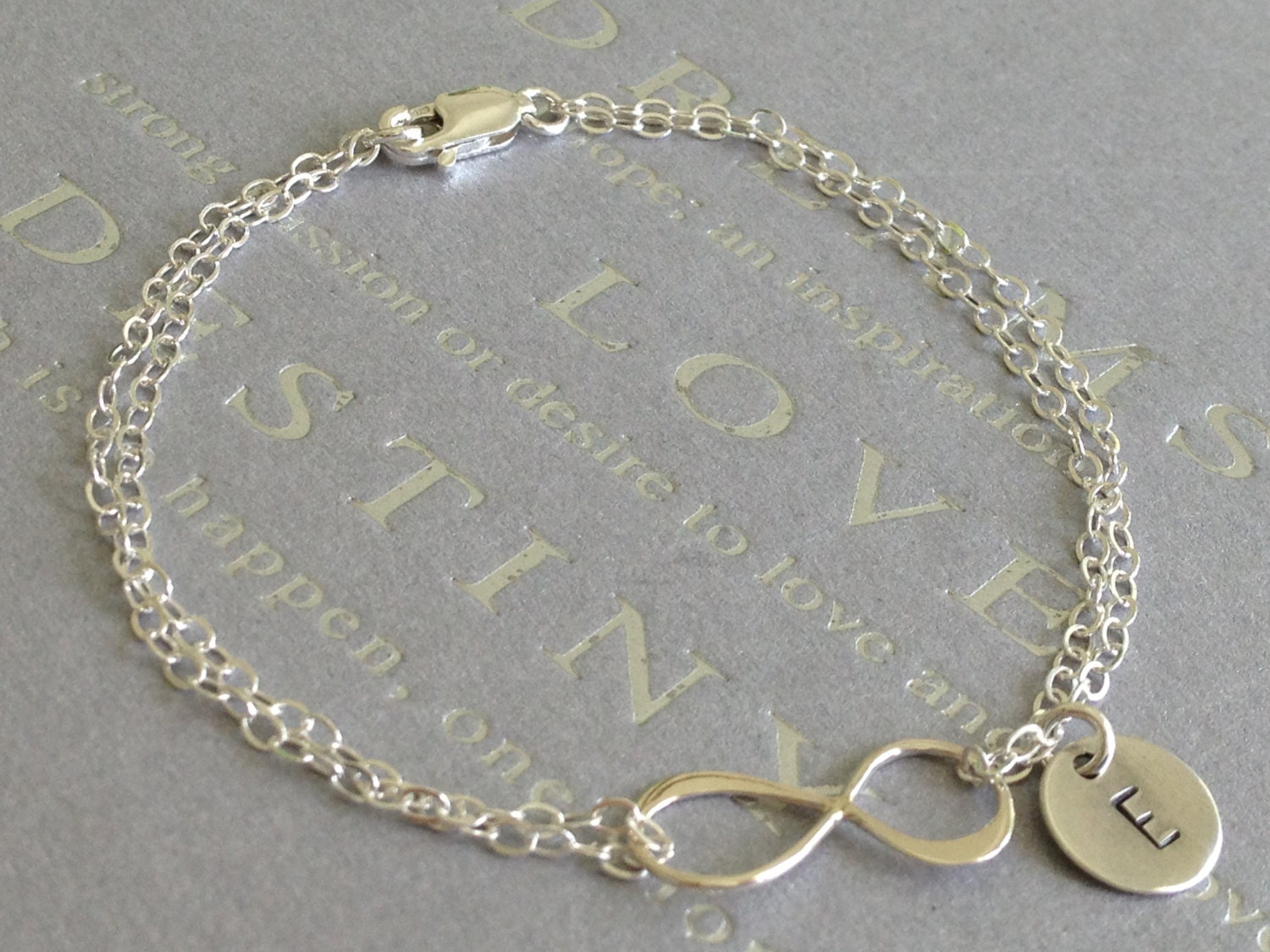 Sterling Silver Infinity Initial Bracelet/Anklet Endless