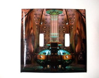 Doctor Who TARDIS Interior Double Lightswitch Plate