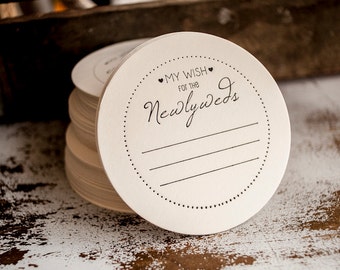 Wedding Advice Coasters - wish for the newlyweds, weddings, coasters, favors, bridal shower, bridal favors set of 50