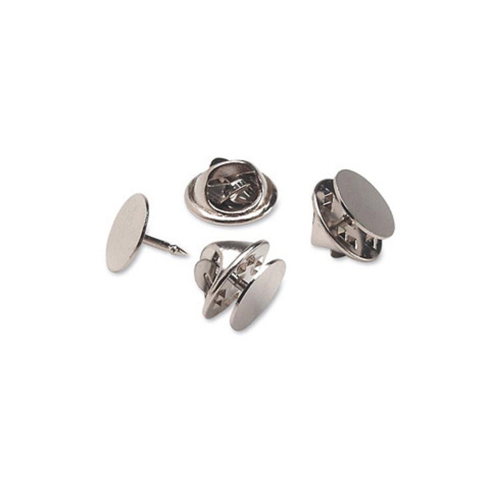 50 Blank Silver Tie Tacks Lapel Pin Findings Clutch by HandyHarry