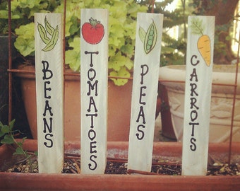 Garden Markers, Garden Stakes, Plant Markers, Plant Stakes, Vegetable Markers, Wood Garden Markers, Decorative Garden Stakes