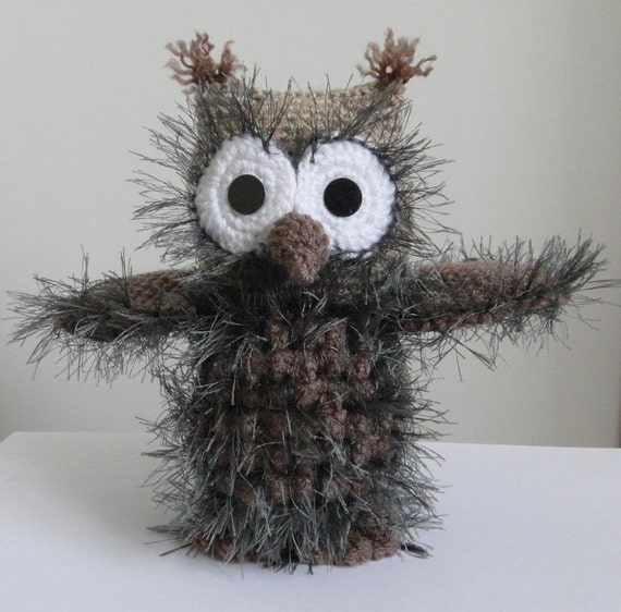 10% discount with coupon code OWL OOAK 7 inch Stuffed animals Soft toy Crochet Handmade Amigurumi. Made to order.