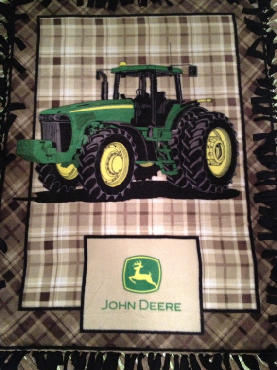 Items similar to John Deere Fleece Tie Blanket on Etsy