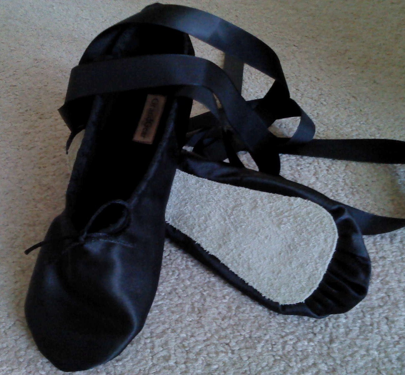 black ballerina slippers with hard sole