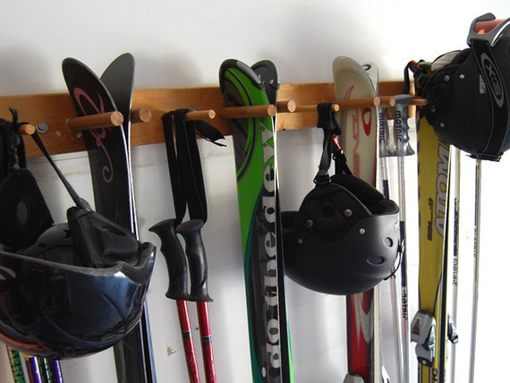 Snow Ski Storage Rack, Wall Mount, 4 Skis