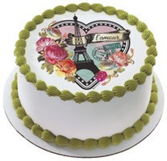 PARISIAN HEART Edible Image Cake Topper Il_570xn