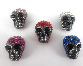 10 pcs gun metal plating with clear rhinestone