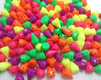 10pcs 4mm UV Acrylic Cone-Spikes With Threaded 14G (1.6mm) Replacement Top Part – Body Jewelry - View #3