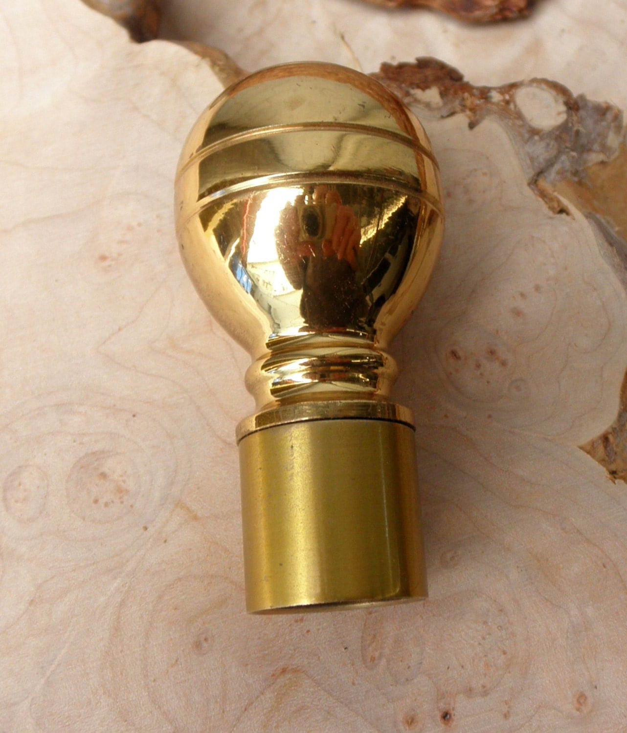 1 Cast Brass Ball Cane Walking Stick Handle 1 1/2