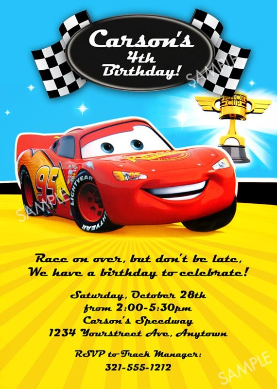 Cars Birthday Invitation